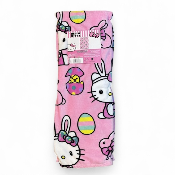 Hello Kitty Pink and White Easter Blanket - Picture 1 of 1